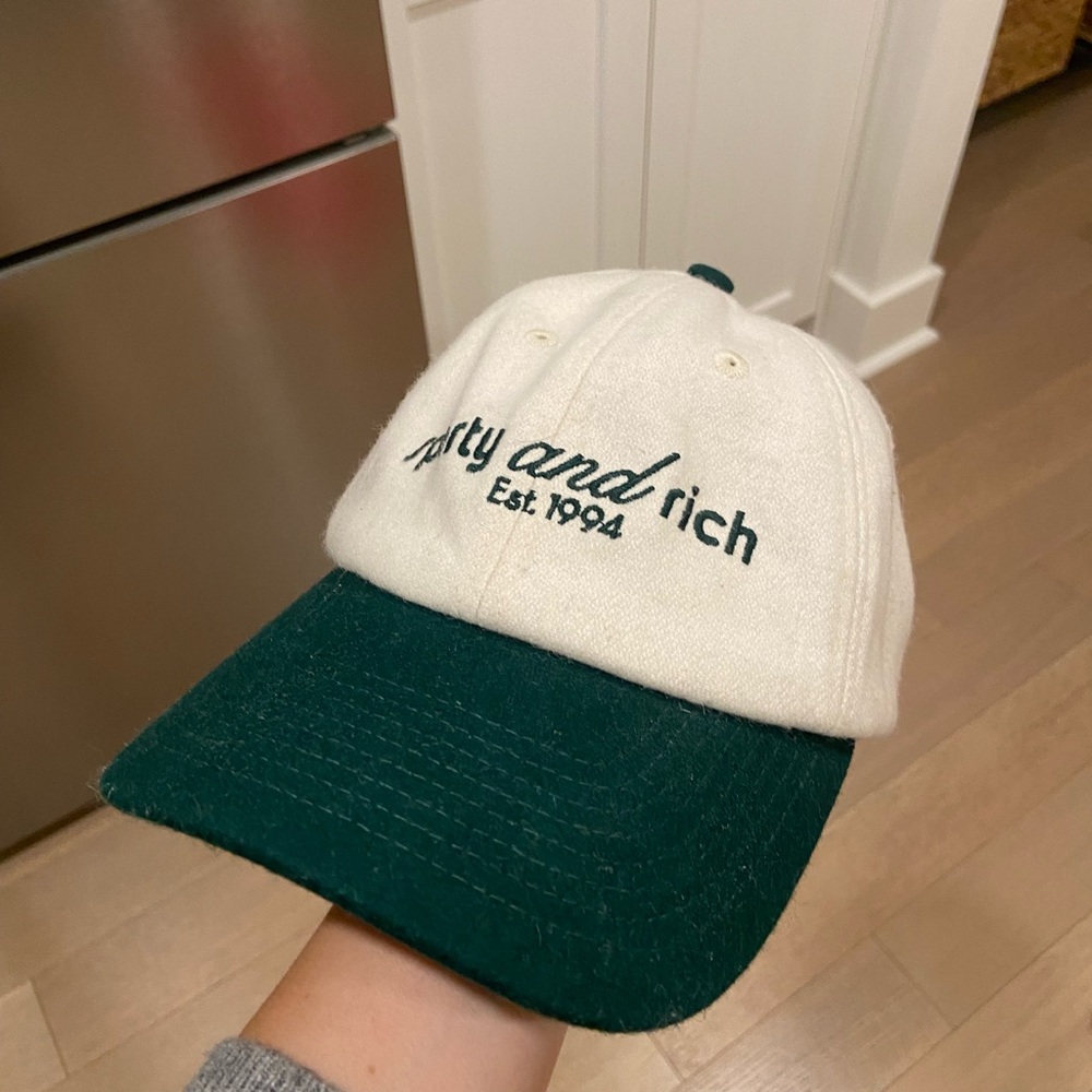 Sporty & Rich Cream and Green Cap